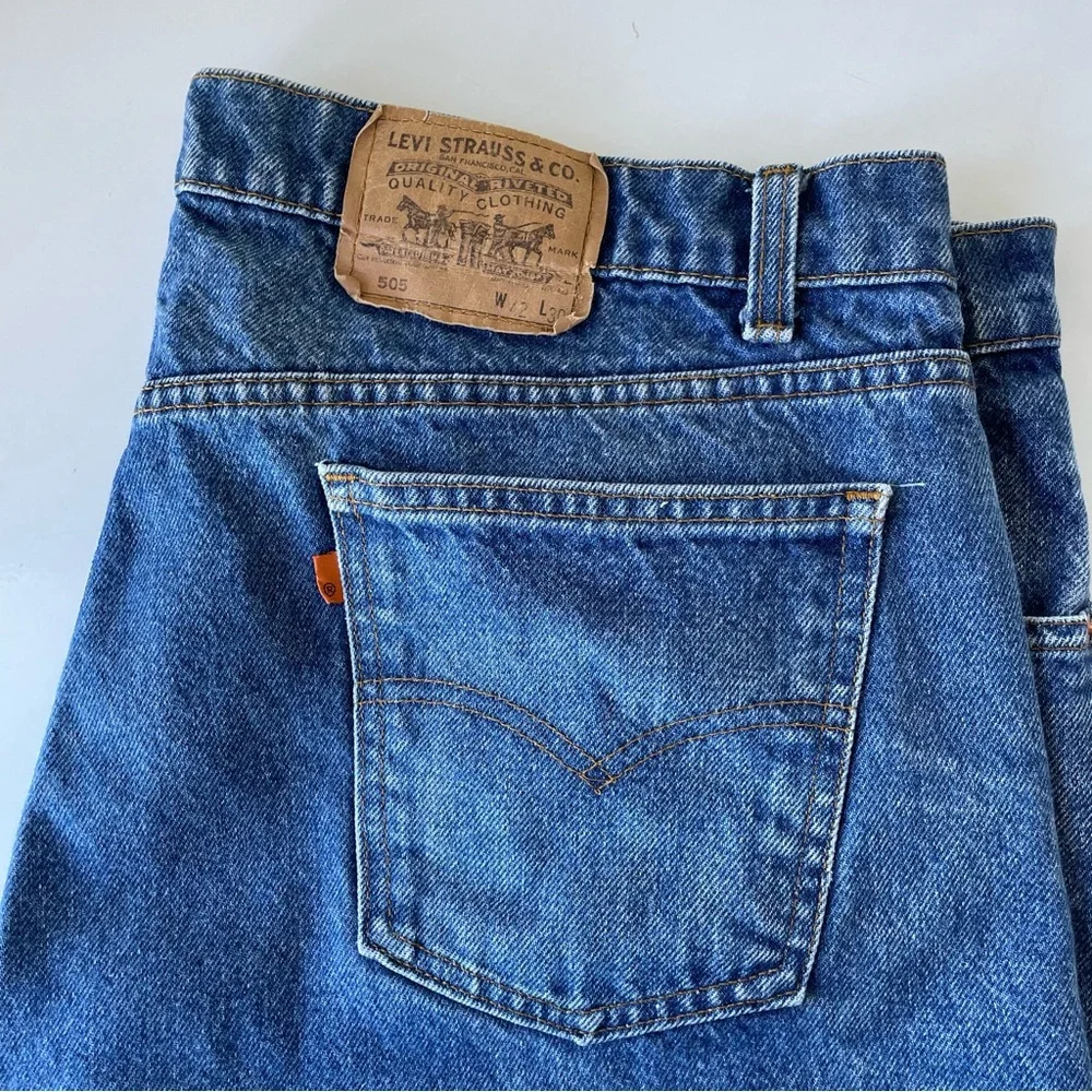 Vintage 80s/90s Orange Tab 505 Levi’s 100% Cotton Denim Jeans